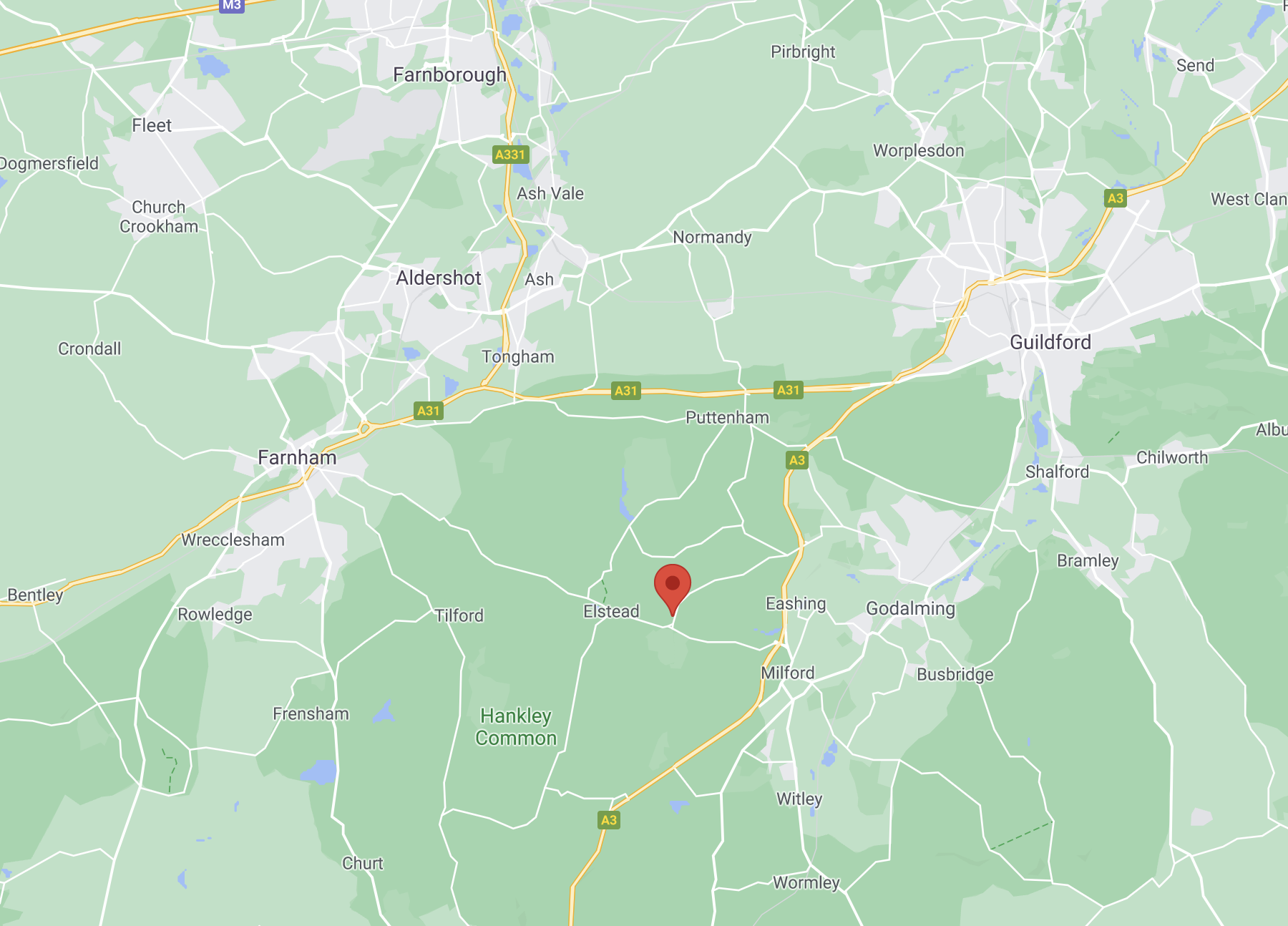 Map showing approximate areas covered by Children in Motion Clinic